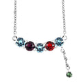 Multi Color Crystal Fancy Necklace 18 Inches in Sterling Silver and Stainless Steel 1.75 ctw - Sticky add to cart bar