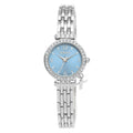 STRADA Austrian Crystal Japanese Movement Blue Dial Watch with Cross Charm in Silvertone Strap - Sticky add to cart bar