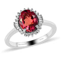 RHAPSODY 950 Platinum AAAA Ouro Fino Rubellite and Diamond E-F VS Halo Ring (Size 10.0) 4.60 Grams 1.85 ctw - Sticky add to cart bar