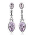 Rose De France Amethyst Dangling Earrings in Platinum Over Sterling Silver 2.65 ctw - Sticky add to cart bar