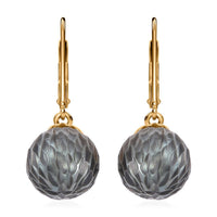 Tahitian Cultured Pearl 9-10mm Lever Back Earrings in Vermeil Yellow Gold Over Sterling Silver