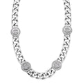White Austrian Crystal Necklace 20 Inches in Silvertone - Sticky add to cart bar