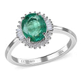 One Time Only 14K White Gold AAA Emerald, Diamond (G-H, I2) (0.15 cts) Ring (Size 10.0) 1.85 ctw - Sticky add to cart bar