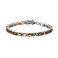Multi-Tourmaline Tennis Bracelet in Platinum Over Sterling Silver (6.50 In) 12.50 ctw - Sticky add to cart bar