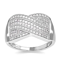 White Diamond 0.49 ctw Ring in Platinum Over Sterling Silver (Size 5.5)