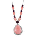Premium Peruvian Pink Opal and Multi Gemstone Necklace 18-20 Inches in Platinum Over Sterling Silver 20.65 ctw - Sticky add to cart bar
