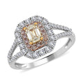 Modani 14K White Gold Natural Yellow, Pink and White Diamond SI-VS Ring 1.00 ctw - Sticky add to cart bar