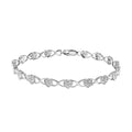 Diamond Bracelet, Heart Bracelet, Link Bracelet, Sterling Silver Bracelet, Heart Link Bracelet, Diamond Heart Bracelet (7.25 In) 0.10 ctw - Sticky add to cart bar