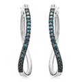 Blue Diamond Hoop Earrings in Sterling Silver 0.30 ctw - Sticky add to cart bar