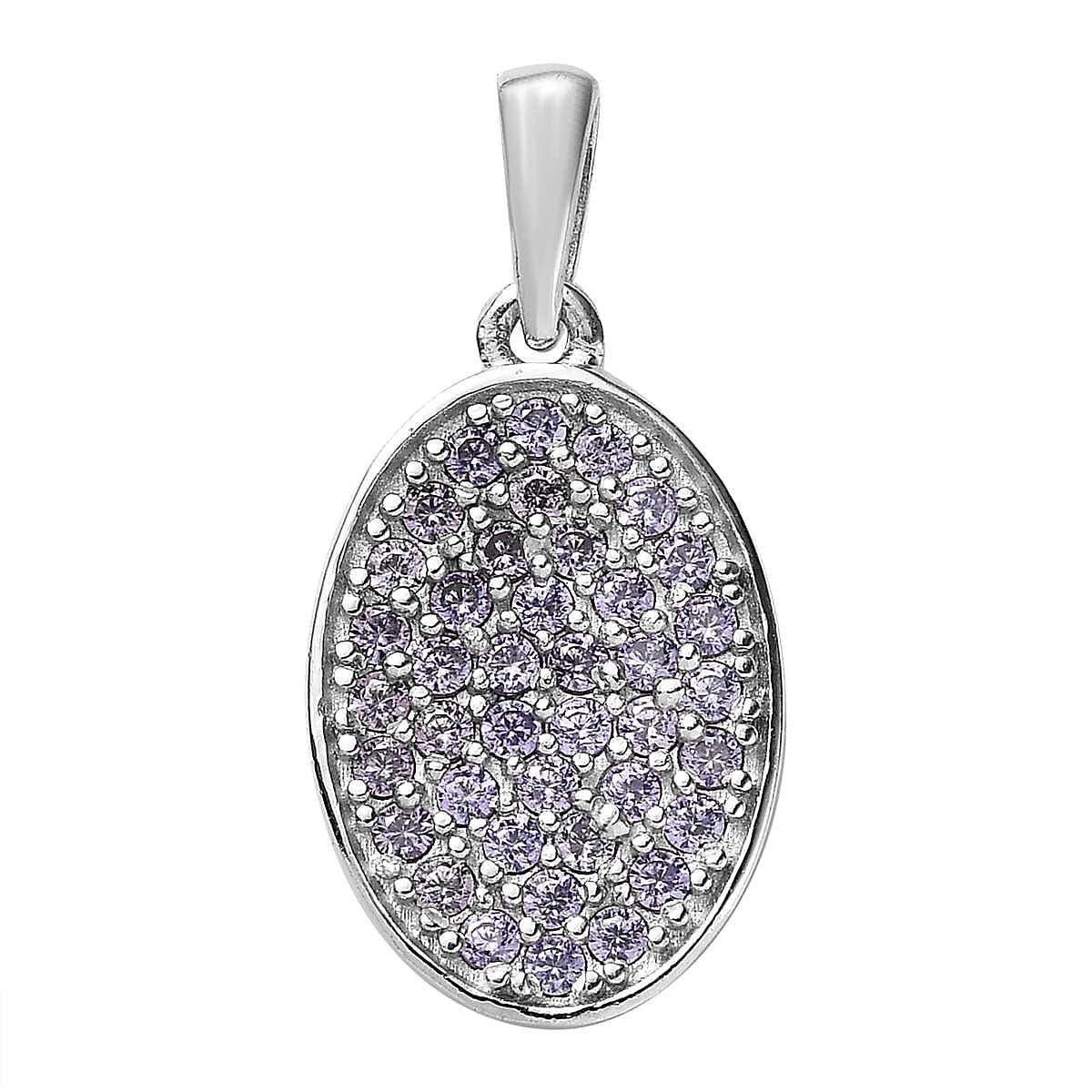 Karis Simulated Purple Diamond Pendant in Platinum Bond 1.15 ctw