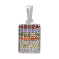 Karis Simulated Multi Color Diamond Cluster Pendant in Platinum Bond 0.85 ctw - Sticky add to cart bar