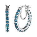Malgache Neon Apatite Hoop Earrings in Platinum Over Sterling Silver 2.85 ctw - Sticky add to cart bar