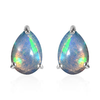 Premium Ethiopian Welo Opal Solitaire Stud Drop Earrings in Platinum Over Sterling Silver 1.75 ctw