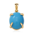 Luxoro 10K Yellow Gold Premium Sleeping Beauty Turquoise Solitaire Pendant 2.90 ctw - Sticky add to cart bar