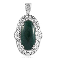 Karis Green Aventurine 24.40 ctw Pendant without Chain in Platinum Bond