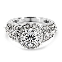 Moissanite 1.89 ctw Ring in Platinum Over Sterling Silver (Size 10)