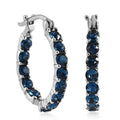 Montana Crystal Hoop Earrings in Stainless Steel 2.15 ctw - Sticky add to cart bar