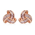 Natural Pink Diamond I3 Love Knot Stud Earrings in Vermeil Rose Gold Over Sterling Silver 0.25 ctw - Sticky add to cart bar