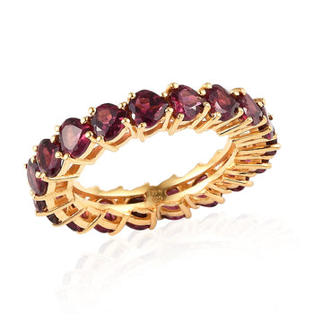 Orissa Rhodolite Garnet Eternity Band Ring in Vermeil YG Over Sterling Silver 5.90 ctw - Product card gallery slide 1 (10177088258361)