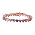 Rose De France Amethyst Heart Tennis Bracelet in Vermeil RG Over Sterling Silver (7.25 In) 11.90 Grams 20.50 ctw - Sticky add to cart bar