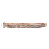 Natural Champagne Diamond Bangle Bracelet in Vermeil Rose Gold Over Sterling Silver (7.25 in) 2.00 ctw