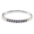 Tanzanite Moon and Star Bangle Bracelet in ION Plated YG & Stainless Steel (7.25 in) 2.10 ctw - Sticky add to cart bar