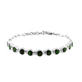 Natural Chrome Diopside Fancy Bracelet in Sterling Silver (7.25 In) 9.30 Grams 5.85 ctw - Sticky add to cart bar