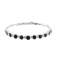 Natural Chrome Diopside Fancy Bracelet in Sterling Silver (7.25 In) 9.30 Grams 5.85 ctw