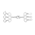 Rhodium Over Sterling Silver Three-Row Lock with 9mm Lobster Lock, 3pc 5mm Spring Lock and 4Pcs Stamp Tag - Sticky add to cart bar