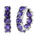 Simulated Purple Diamond Inside Out Hoop Earrings in Stainless Steel - Sticky add to cart bar