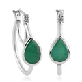 Brazilian Emerald Inside Out Hoop Earrings in Platinum Over Sterling Silver 2.60 ctw - Sticky add to cart bar