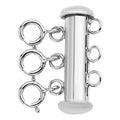 Rhodium Over Sterling Silver 3 Row Magnetic Lock with 3pcs 5mm Spring Lock (1.90 g) - Sticky add to cart bar