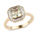 LUXORO 14K Yellow Gold AAA Turkizite and Diamond G-H I3 Halo Ring (Size 10.0) 3 Grams 1.90 ctw - Sticky add to cart bar