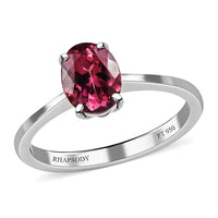 RHAPSODY 950 Platinum AAAA Ouro Fino Rubellite Solitaire Ring (Size 6.0) 4.15 Grams 1.10 ctw