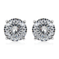 Moissanite Solitaire Stud Earrings in Platinum Over Sterling Silver 5.90 ctw (Del. in 10-15 Days) - Sticky add to cart bar