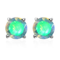 Premium Ethiopian Welo Opal Solitaire Stud Earrings in Platinum Over Sterling Silver 1.00 ctw - Sticky add to cart bar