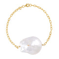 Organic Shape Baroque Pearl Bracelet in 14K YG Over Sterling Silver (8.50 In) - Sticky add to cart bar