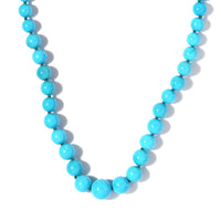 18K Yellow Gold Sleeping Beauty Turquoise Beaded Necklace 175.00 ctw