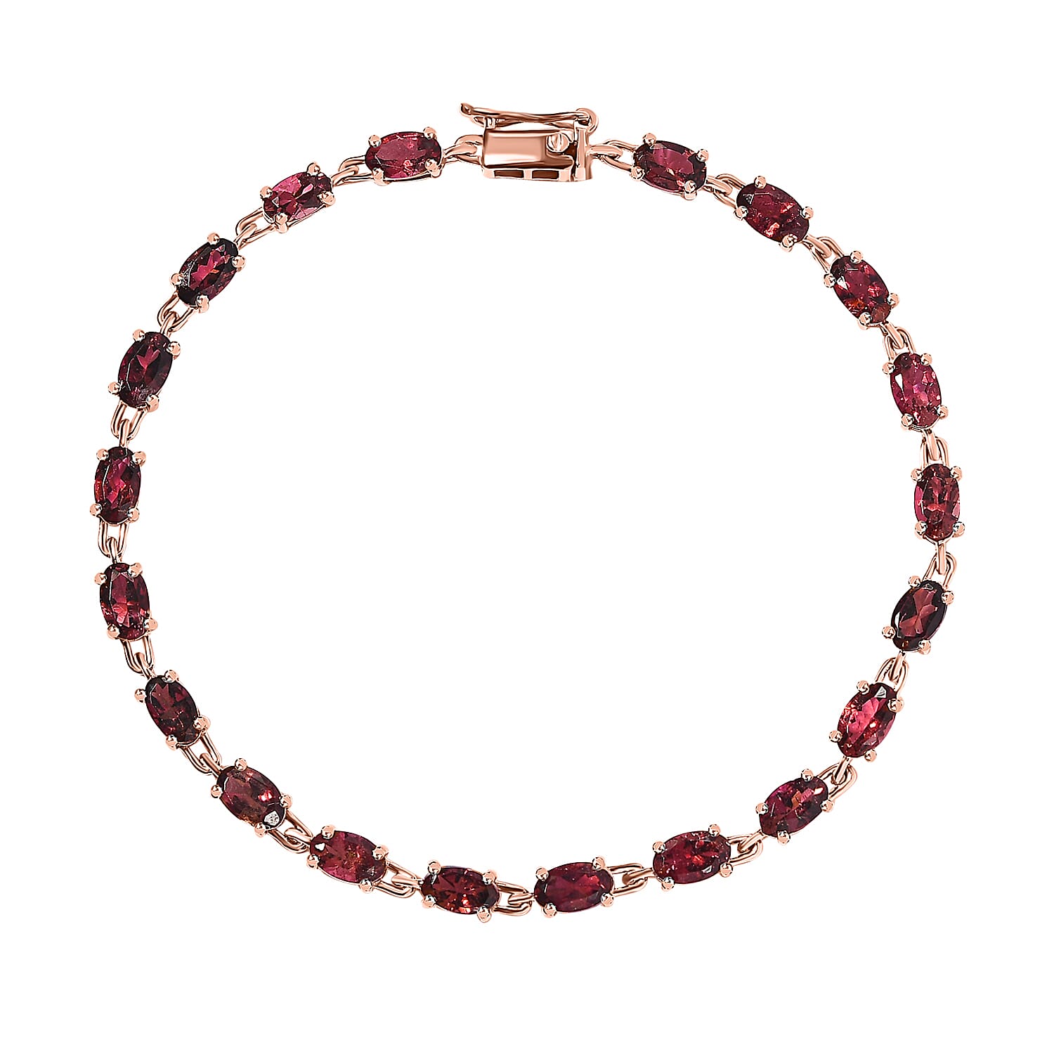 Luxoro 10K Rose Gold AAA Morro Redondo Pink Tourmaline Bracelet (6.50 In) 5.00 ctw