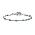 AAA Kagem Zambian Emerald and White Zircon Bracelet in Platinum Over Sterling Silver (6.50 In) 2.00 ctw (Del. in 7-10 Days) - Sticky add to cart bar