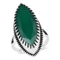 Artisan Crafted Verde Onyx Solitaire Ring in Sterling Silver (Size 10.0) 14.60 ctw - Sticky add to cart bar
