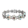 Premium Ethiopian Welo Opal and Multi-Tourmaline Floral Bracelet in Platinum Over Sterling Silver (7.25 In) 17.00 ctw - Sticky add to cart bar