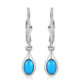 Sleeping Beauty Turquoise Solitaire Lever Back Earrings in Platinum Over Sterling Silver 1.00 ctw - Sticky add to cart bar