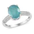 Premium Grandidierite and White Zircon Ring in Platinum Over Sterling Silver (Size 9.0) 3.15 ctw (Del. in 7-10 Days) - Sticky add to cart bar