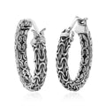 Bali Legacy Sterling Silver Borobudur Hoop Earrings 7.60 Grams - Sticky add to cart bar