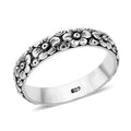Bali Legacy Sterling Silver Floral Band Ring 4.50 Grams - Sticky add to cart bar