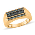 Blue Diamond Men's Ring in Vermeil Yellow Gold Over Sterling Silver 0.75 ctw - Sticky add to cart bar