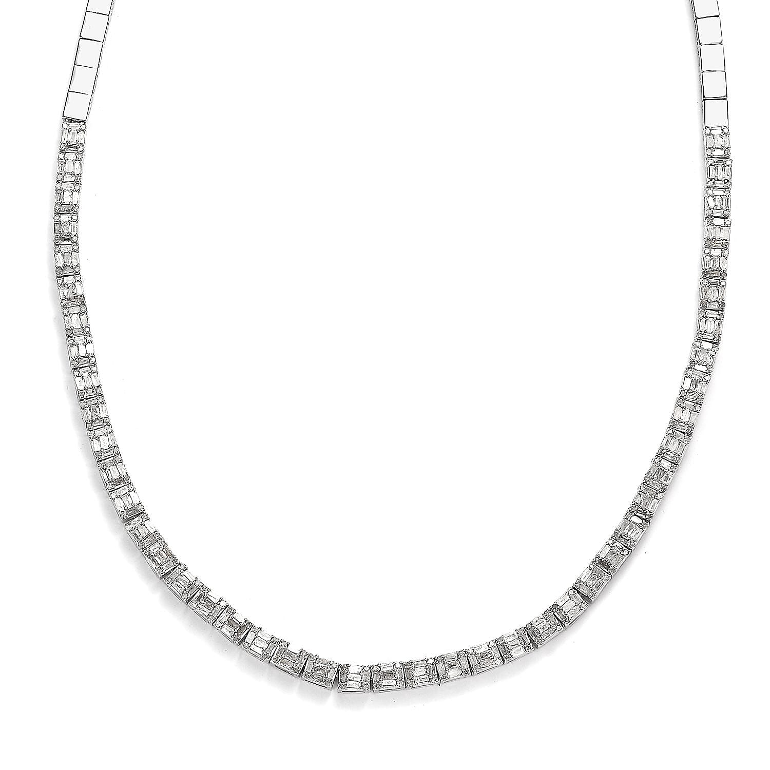 Diamond Necklace 16 Inches in Platinum Over Sterling Silver 4.00 ctw