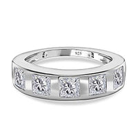 Simulated Diamond 2.76 ctw Ring in Rhodium Over Sterling Silver (Size 9)