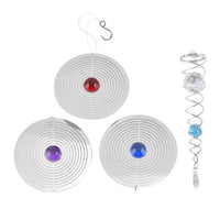 Stainless Steel Magic Kinetic Sculpture 3pcs Round Wind Spinner (6")